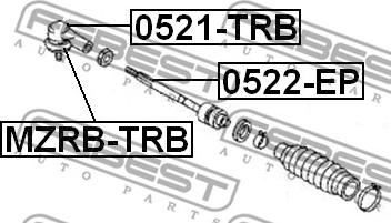 Febest 0522-EP - Inner Tie Rod, Axle Joint onlydrive.pro