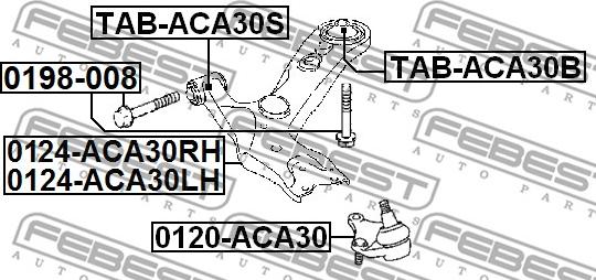 Febest 0198-008 - Fastening Bolts, control arm onlydrive.pro