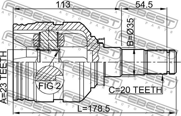 Febest 0111-ST220LH - Joint Kit, drive shaft onlydrive.pro