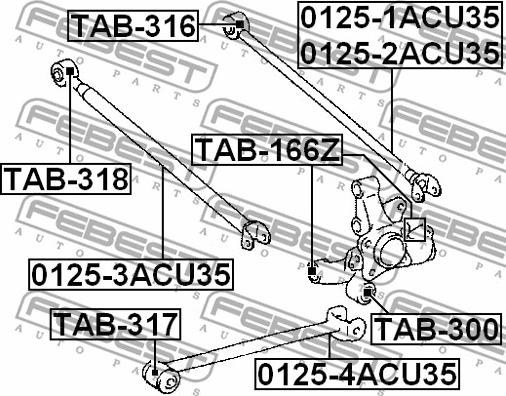 Febest TAB-166Z - Bush of Control / Trailing Arm onlydrive.pro