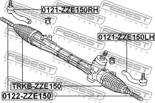 Febest 0122-ZZE150 - Inner Tie Rod, Axle Joint onlydrive.pro