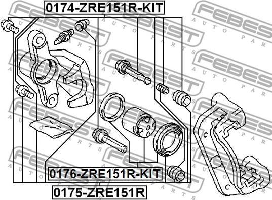 Febest 0174-ZRE151R-KIT - Guide Bolt, brake caliper onlydrive.pro