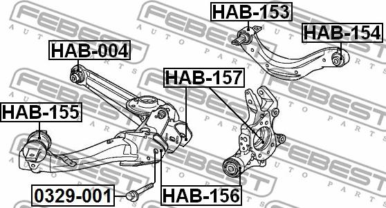 Febest HAB-157 - Bush of Control / Trailing Arm onlydrive.pro