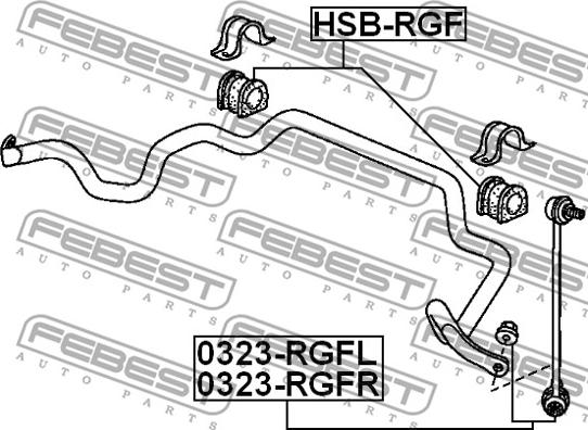 Febest 0323-RGFL - Rod / Strut, stabiliser onlydrive.pro