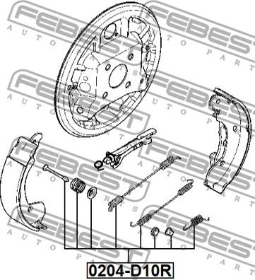 Febest 0204-D10R-KIT - Accessory Kit, parking brake shoes onlydrive.pro