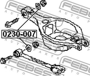 Febest 0230-007 - Чаша холостого хода, балка моста onlydrive.pro