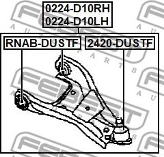 Febest 0224-D10LH - Рычаг подвески колеса onlydrive.pro