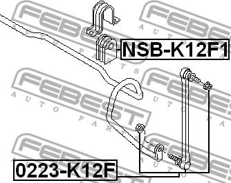 Febest 0223-K12F - Tanko, kallistuksenvaimennin onlydrive.pro