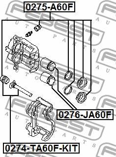 Febest 0276-JA60F - Piston, brake caliper onlydrive.pro