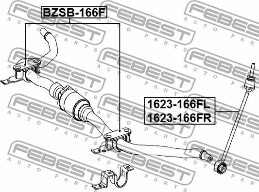 Febest BZSB-166F - Remonto komplektas, stabilizatoriaus pakaba onlydrive.pro