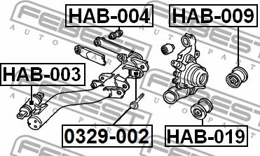 Febest HAB-019 - Сайлентблок, рычаг подвески колеса onlydrive.pro