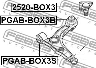 Febest PGAB-BOX3B - Сайлентблок, рычаг подвески колеса onlydrive.pro