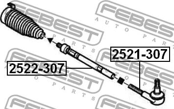 Febest 2522-307 - Осевой шарнир, рулевая тяга onlydrive.pro