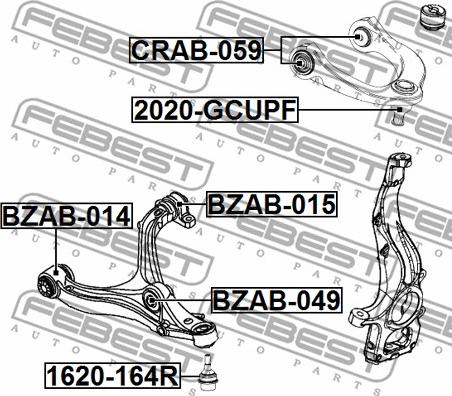 Febest CRAB-059 - Bush of Control / Trailing Arm onlydrive.pro