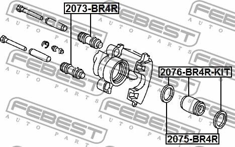 Febest 2076-BR4R-KIT - Ремкомплект, тормозной суппорт onlydrive.pro