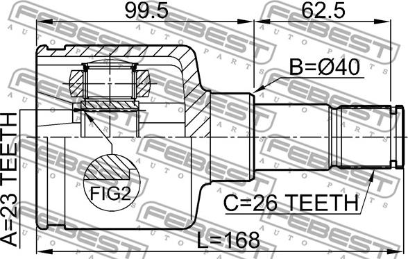 Febest 2111-CB420LH - Jungčių komplektas, kardaninis velenas onlydrive.pro