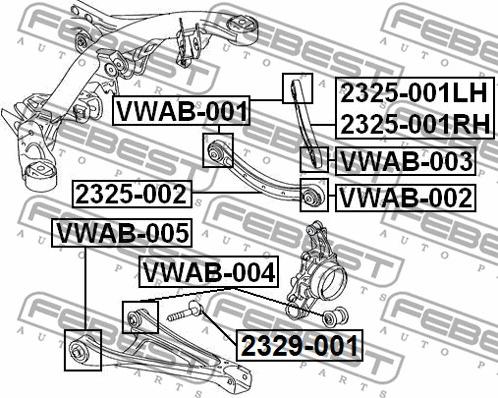 Febest VWAB-005 - Bush of Control / Trailing Arm onlydrive.pro