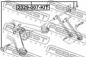 Febest 2329-007-KIT - Riteņu sagāzuma regulēšanas skrūve onlydrive.pro