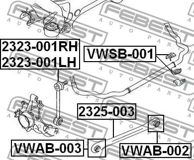 Febest VWSB-001 - Bearing Bush, stabiliser onlydrive.pro