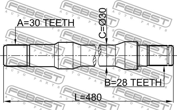 Febest 2212-SOR - Drive Shaft onlydrive.pro