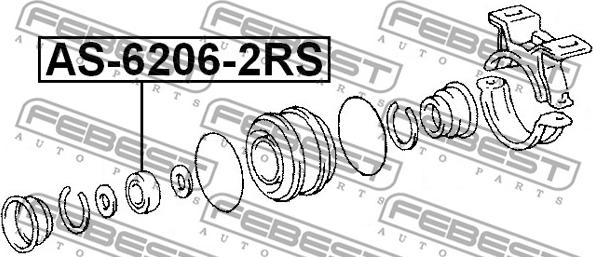 Febest AS-6206-2RS - Propshaft centre bearing support onlydrive.pro