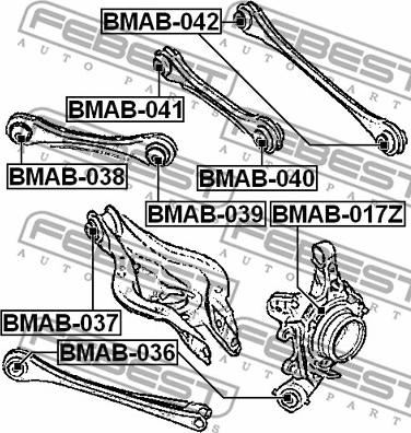 Febest BMAB-040 - Valdymo svirties / išilginių svirčių įvorė onlydrive.pro