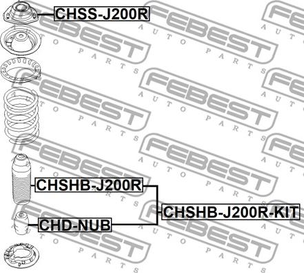 Febest CHSHB-J200R-KIT - Dust Cover Kit, shock absorber onlydrive.pro