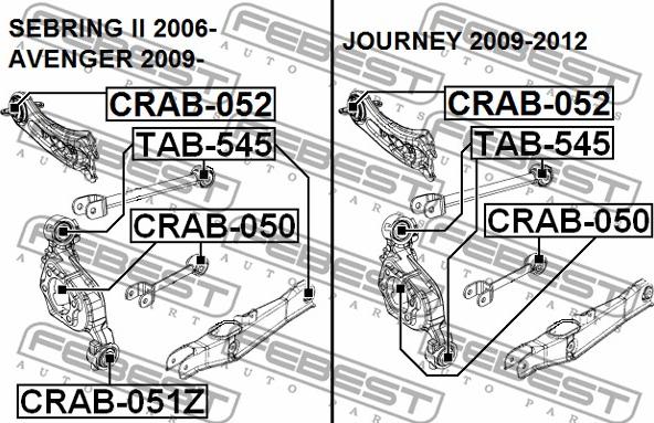 Febest CRAB-050 - Bush of Control / Trailing Arm onlydrive.pro