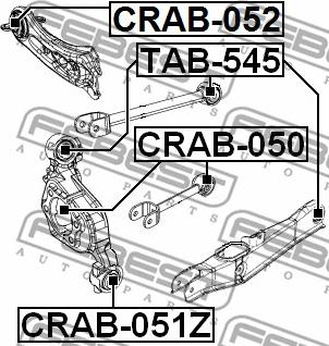 Febest CRAB-051Z - Valdymo svirties / išilginių svirčių įvorė onlydrive.pro