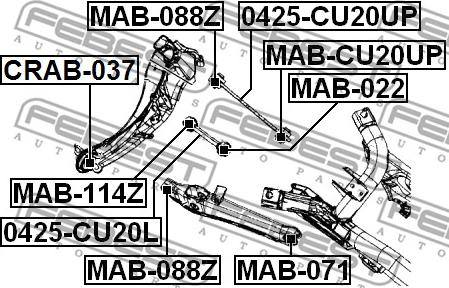 Febest CRAB-037 - Bush of Control / Trailing Arm onlydrive.pro