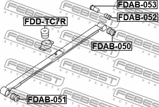 Febest FDAB-053 - Bush, leaf spring onlydrive.pro