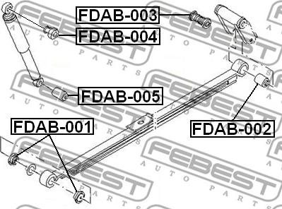 Febest FDAB-002 - Bush, leaf spring onlydrive.pro