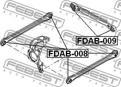 Febest FDAB-008 - Valdymo svirties / išilginių svirčių įvorė onlydrive.pro