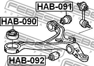 Febest HAB-090 - Piekare, Šķērssvira onlydrive.pro