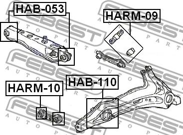 Febest HARM-10 - Bush of Control / Trailing Arm onlydrive.pro