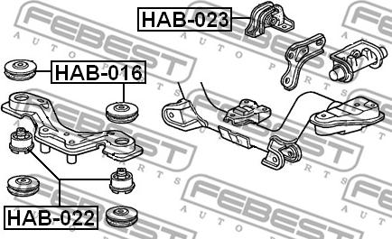 Febest HAB-022 - Опора, дифференциал onlydrive.pro