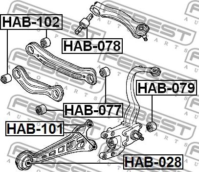 Febest HAB-101 - Bush of Control / Trailing Arm onlydrive.pro