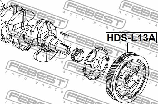 Febest HDS-L13A - Belt Pulley, crankshaft onlydrive.pro