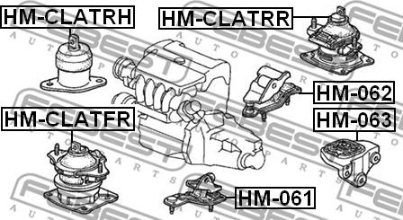 Febest HM-CLATFR - Holder, engine mounting onlydrive.pro