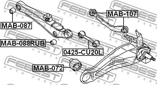 Febest MAB-088RUB - Bush of Control / Trailing Arm onlydrive.pro