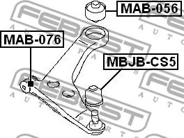 Febest MAB-076 - Valdymo svirties / išilginių svirčių įvorė onlydrive.pro