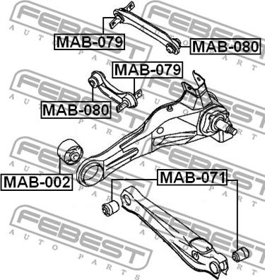 Febest MAB-071 - Valdymo svirties / išilginių svirčių įvorė onlydrive.pro