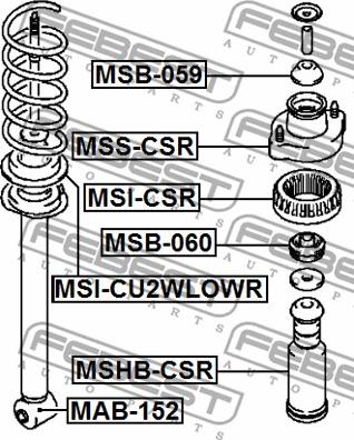 Febest MSB-059 - Spacer Bush, shock absorber onlydrive.pro