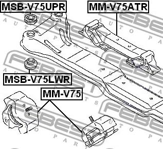 Febest MM-V75 - Paigutus,Mootor onlydrive.pro