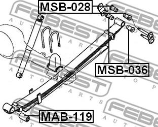 Febest MSB-036 - Bush, leaf spring onlydrive.pro