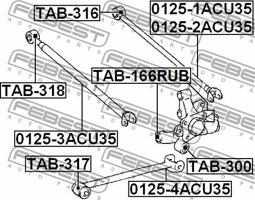 Febest TAB-166RUB - Bush of Control / Trailing Arm onlydrive.pro