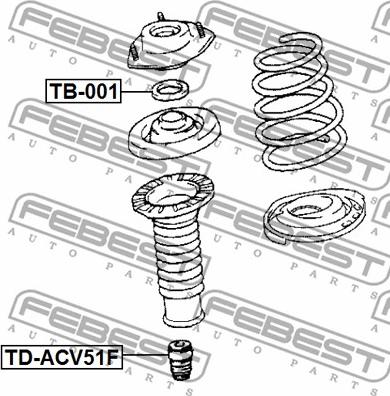 Febest TB-001 - Rolling Bearing, suspension strut support mounting onlydrive.pro