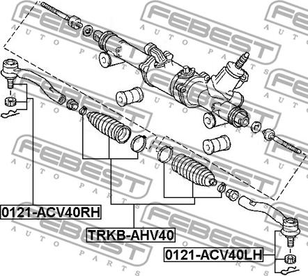 Febest TRKB-AHV40 - Bellow, steering onlydrive.pro