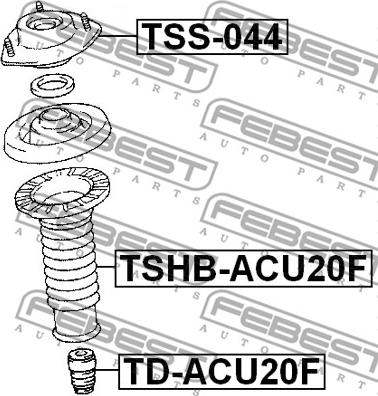 Febest TSS-044 - Top Strut Mounting onlydrive.pro