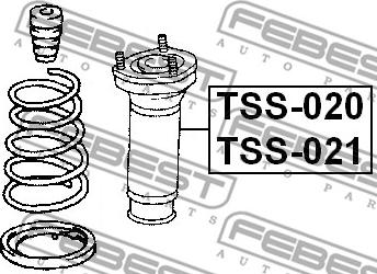 Febest TSS-021 - Top Strut Mounting onlydrive.pro